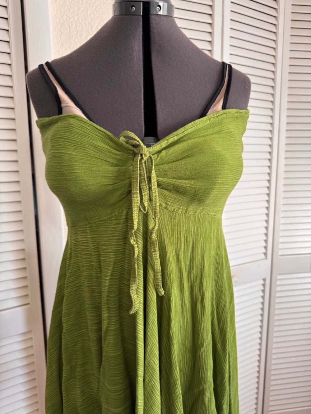 "Lost Island" strapless 100% cotton summer sun dress bright green L/XL - Picture 4 of 16